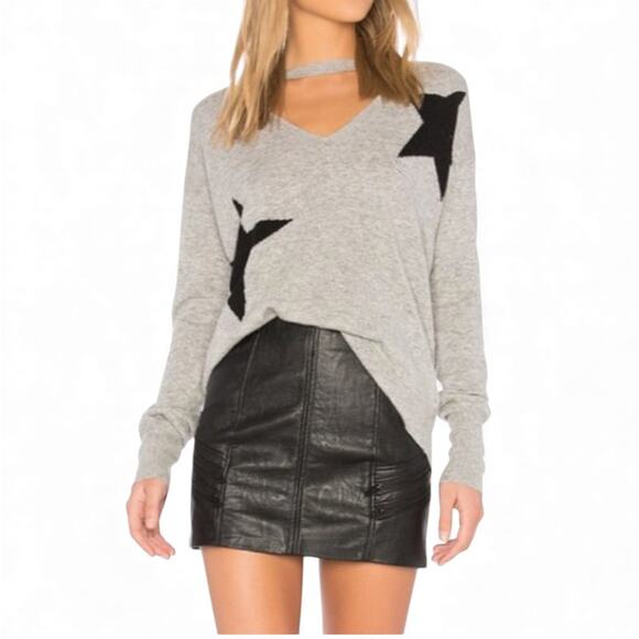 PAM & GELA + REVOLVE Stars Intarsia Wool & Cashmere Blend Knit Sweater - Large - Picture 2 of 9